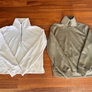 Athleta Long Sleeve Tops - White and Olive